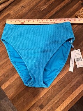 Bleu Rod Beattie Coldwater Bright Blue High-Waist Bikini puckered Bottom